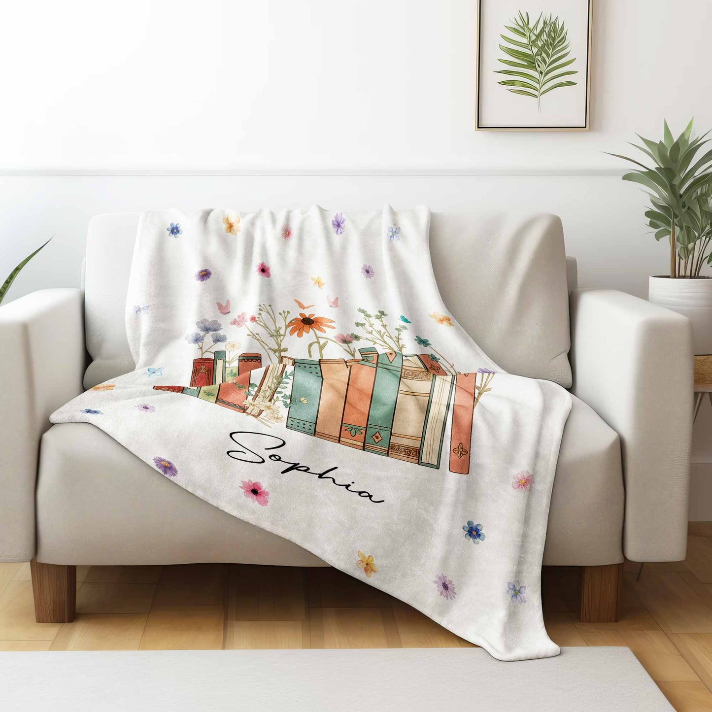 Add Your Message, A Cozy Companion For Every Book Lover With Flowers And Books