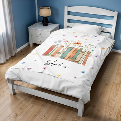 Add Your Message, A Cozy Companion For Every Book Lover With Flowers And Books