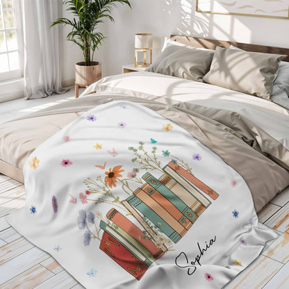 Add Your Message, A Cozy Companion For Every Book Lover With Flowers And Books
