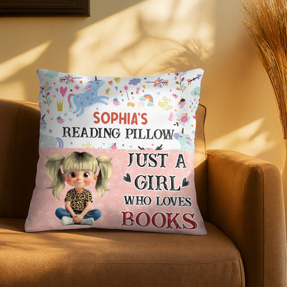 Just A Girl Who Loves Books Pillow