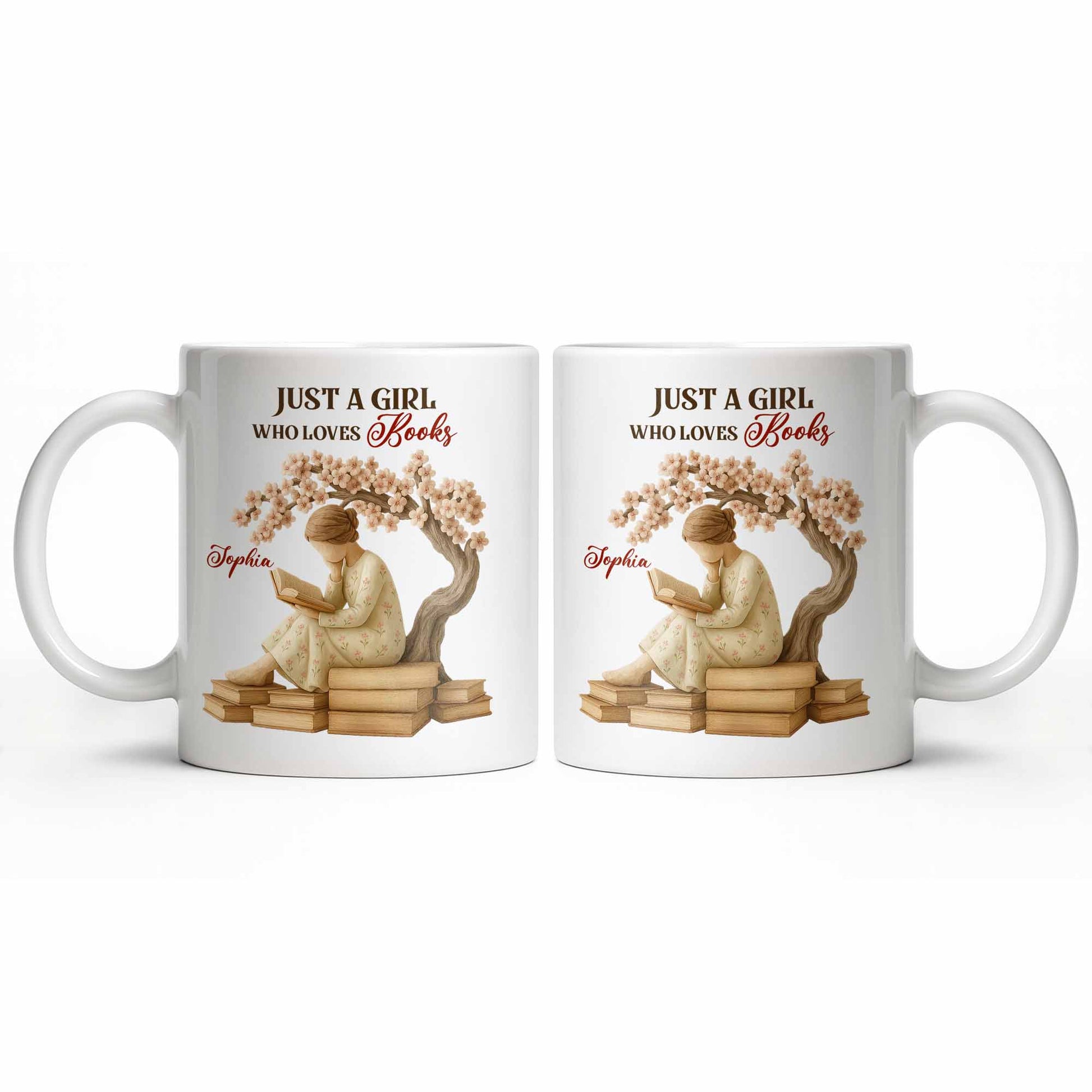 Just A Girl Who Loves Books And Sakura Tree