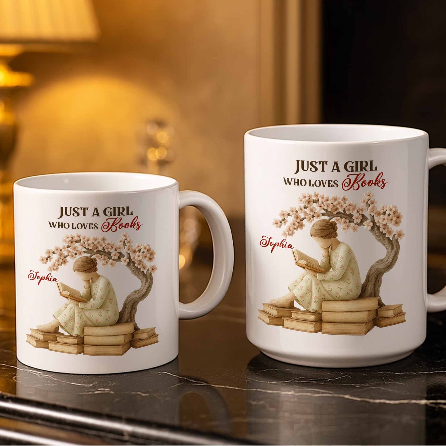 Just A Girl Who Loves Books And Sakura Tree