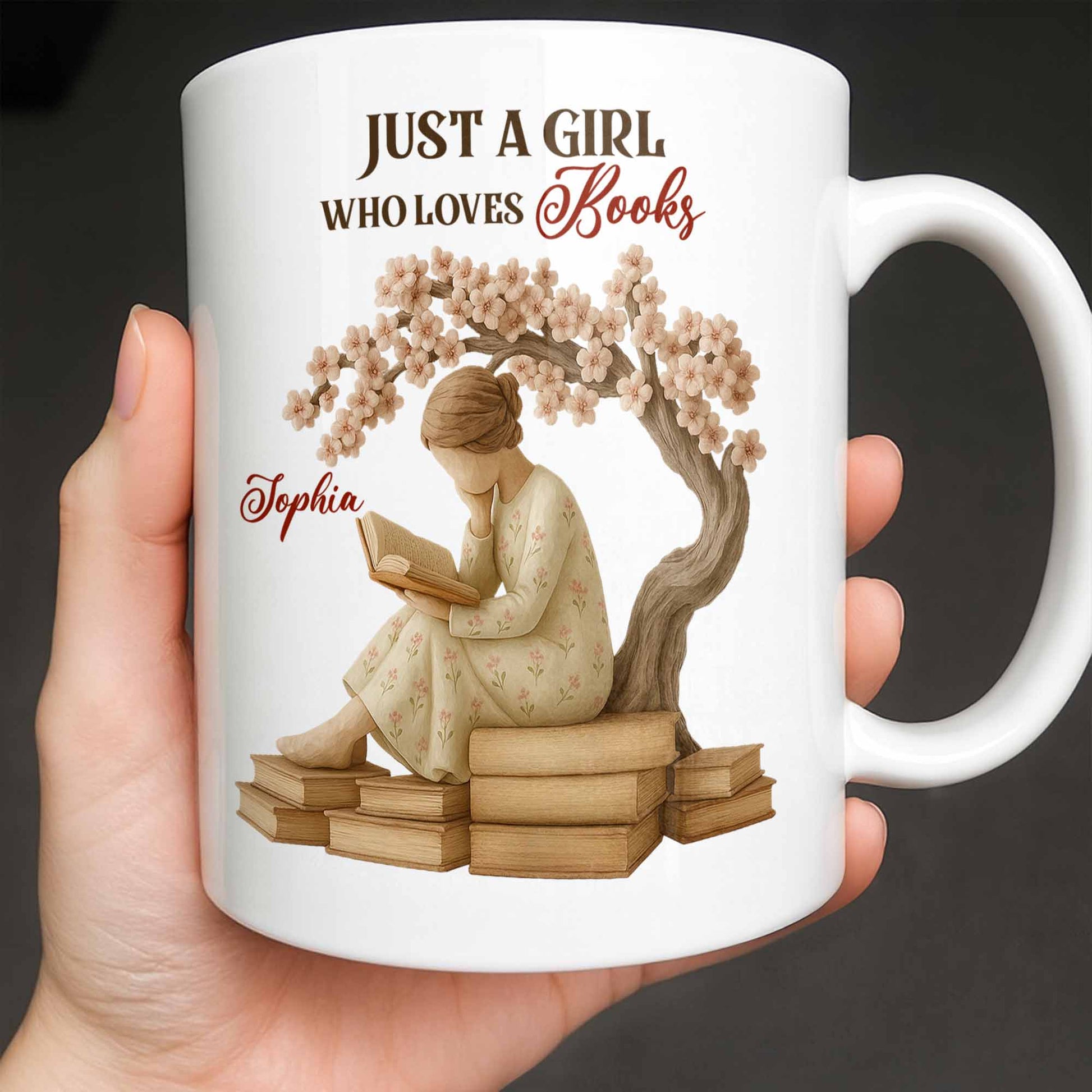 Just A Girl Who Loves Books And Sakura Tree