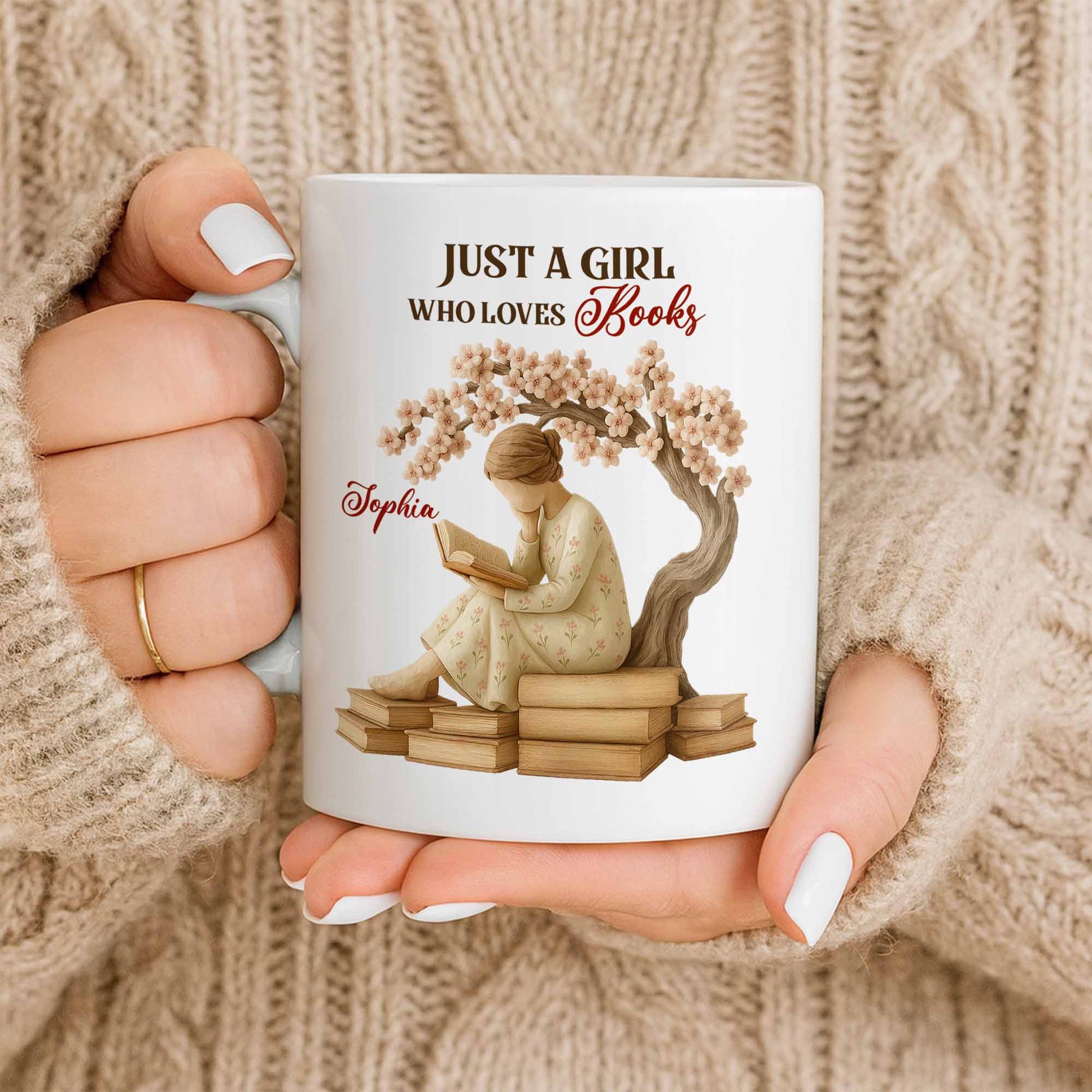 Just A Girl Who Loves Books And Sakura Tree