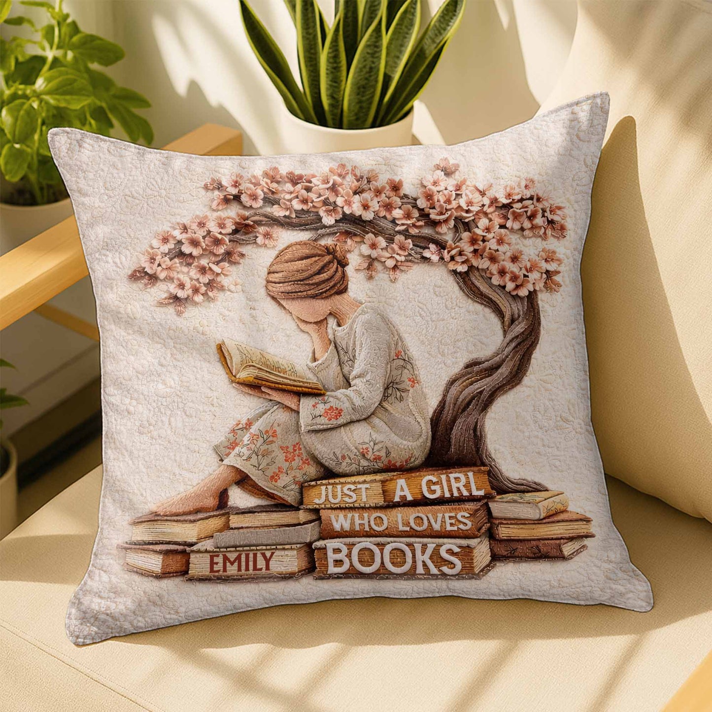 Just A Girl Who Loves Books, Flowers And Tree