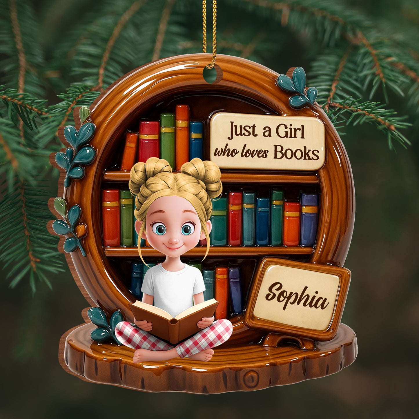 Just A Girl Who Loves Books, Bookworms Delight Ornament