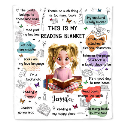 This Is My Reading Blanket Featuring Books And A Reading Girl