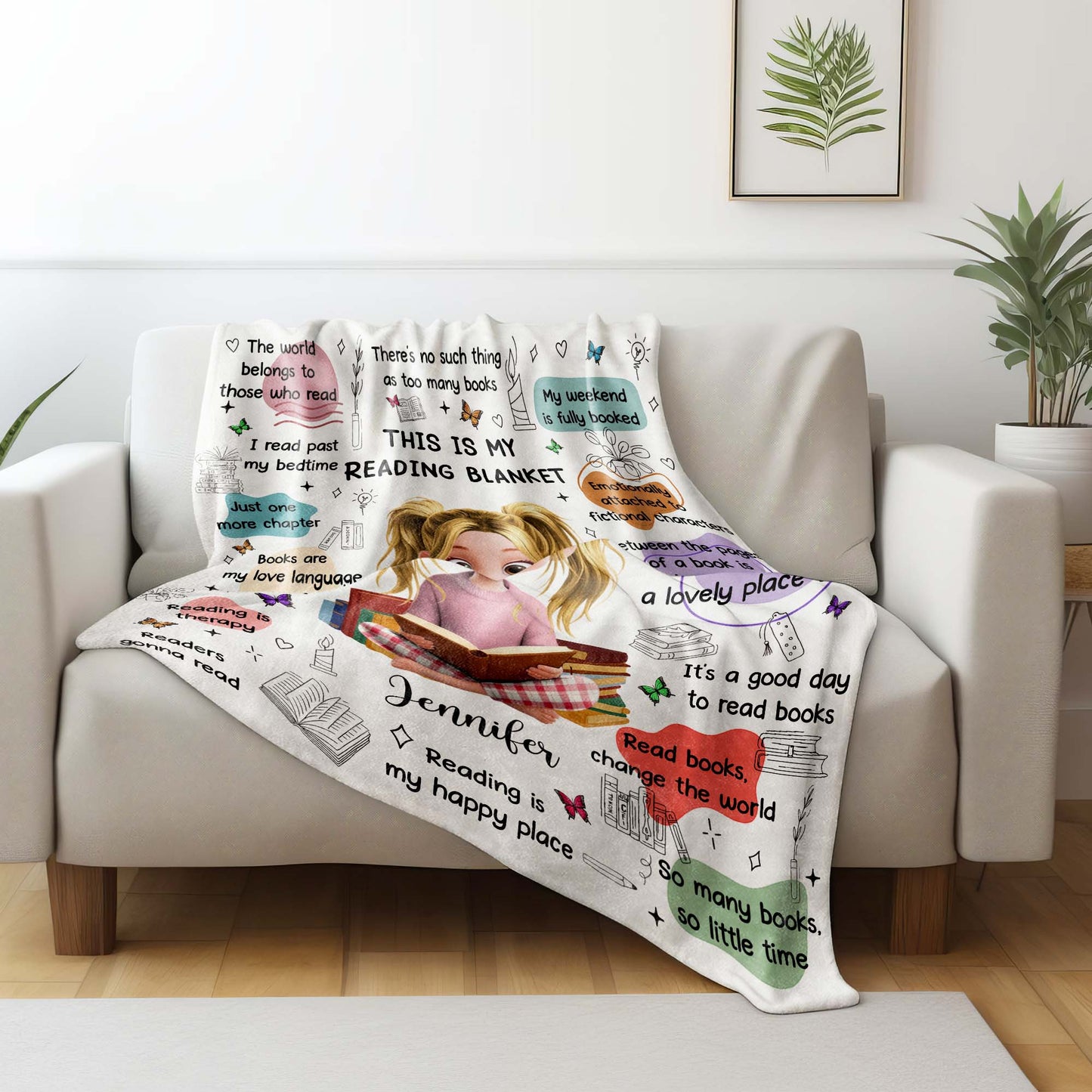 This Is My Reading Blanket Featuring Books And A Reading Girl
