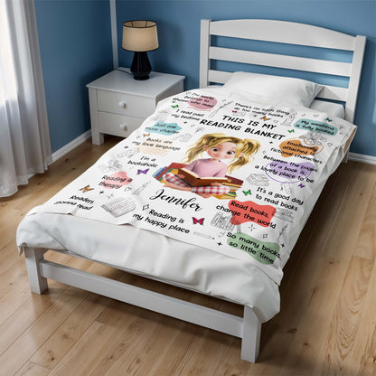 This Is My Reading Blanket Featuring Books And A Reading Girl