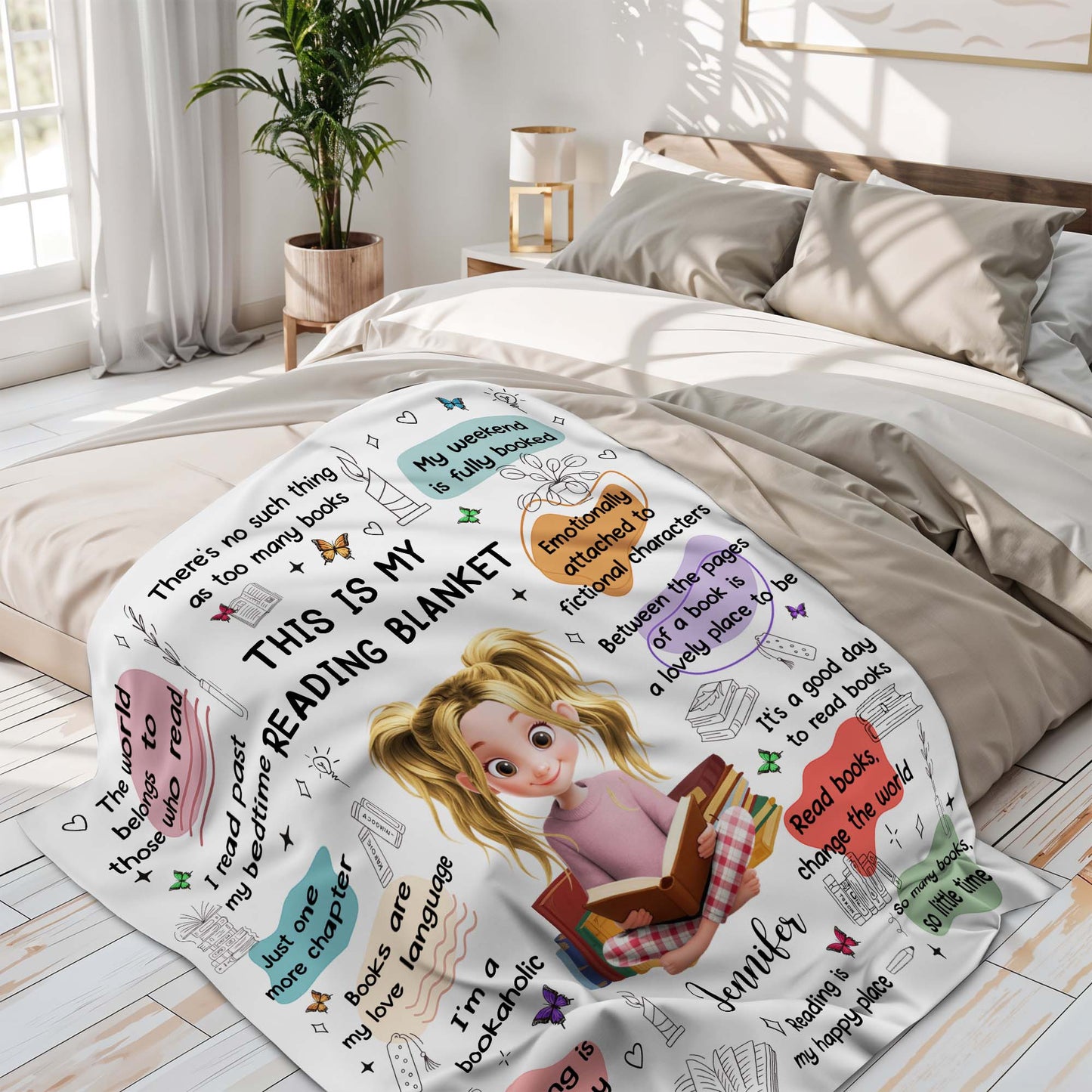 This Is My Reading Blanket Featuring Books And A Reading Girl