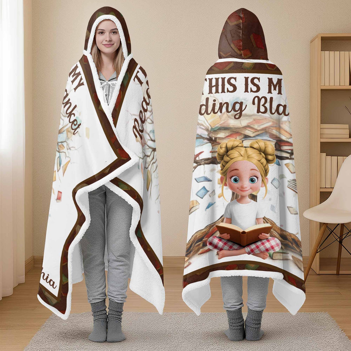 This Is My Reading Blanket Featuring a Young Girl and Books