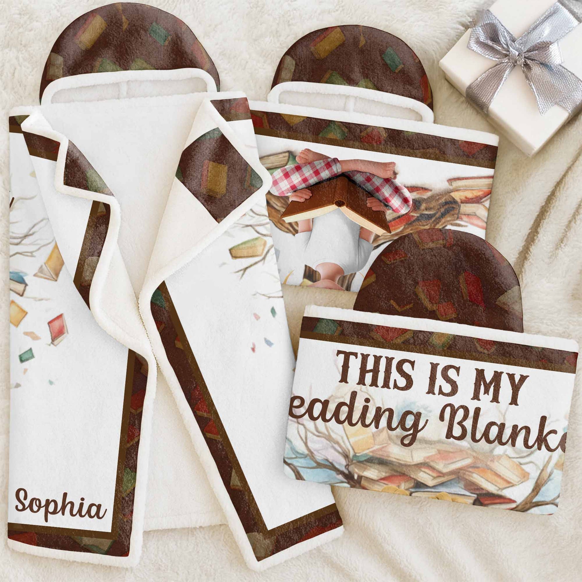 This Is My Reading Blanket Featuring a Young Girl and Books
