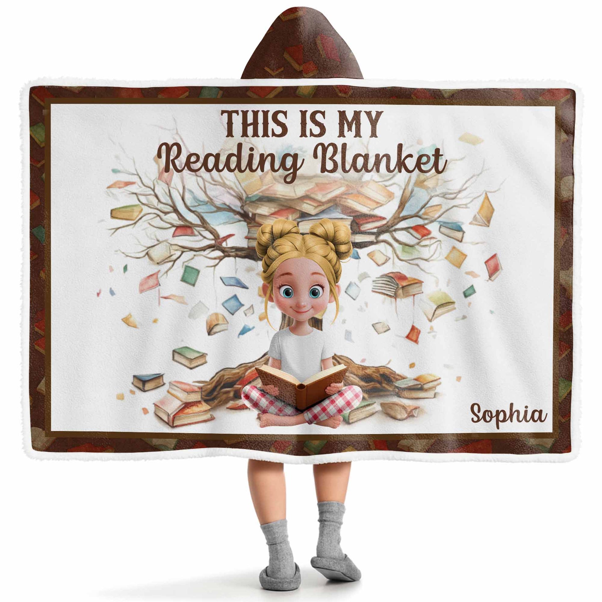 This Is My Reading Blanket Featuring a Young Girl and Books