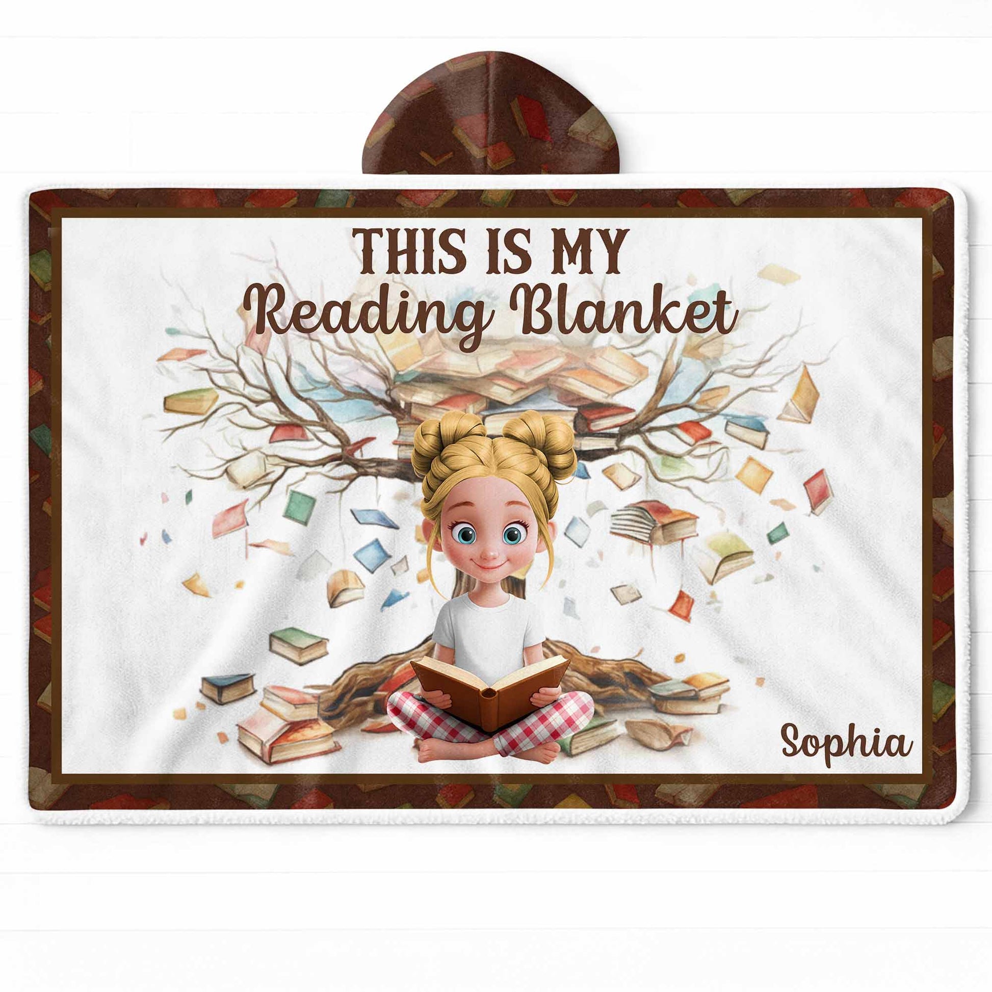 This Is My Reading Blanket Featuring a Young Girl and Books