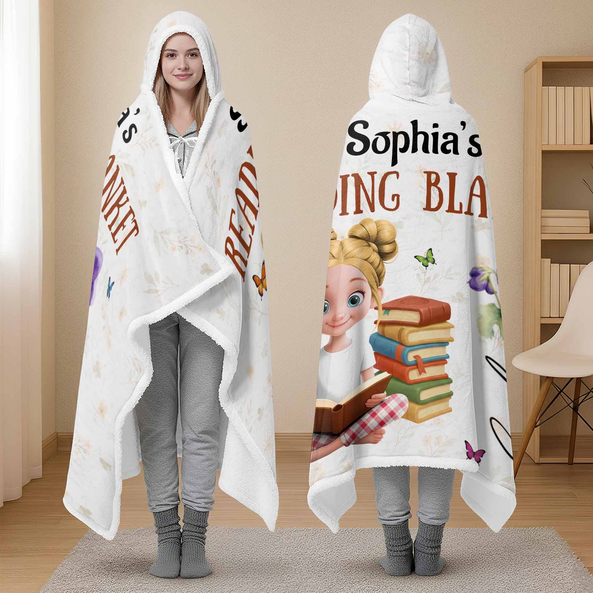 Sophia's Reading Blanket With Books and Flowers
