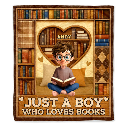 Just A Boy Who Loves Books, Heart And Books Design