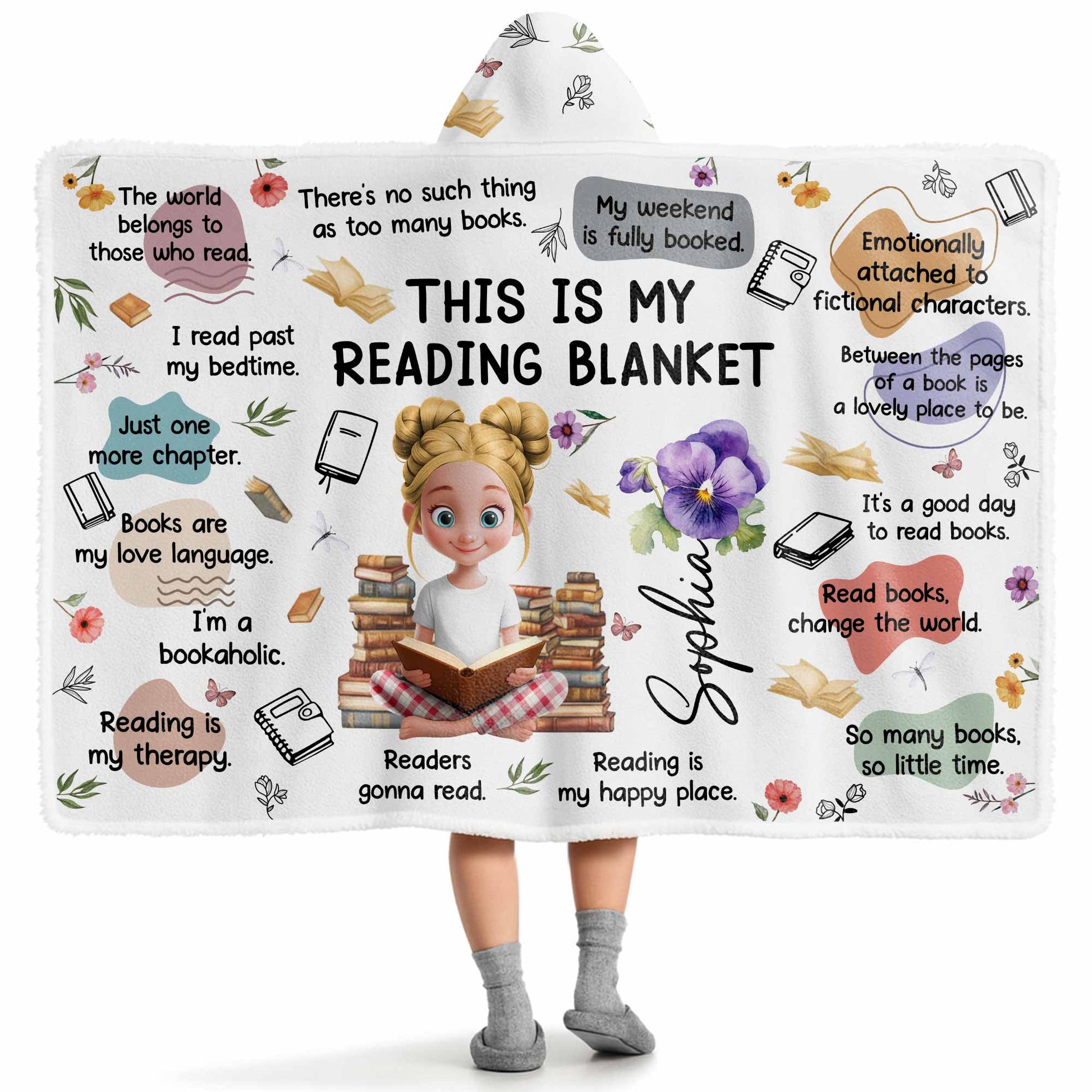 This Is My Reading Blanket With Books And Flowers