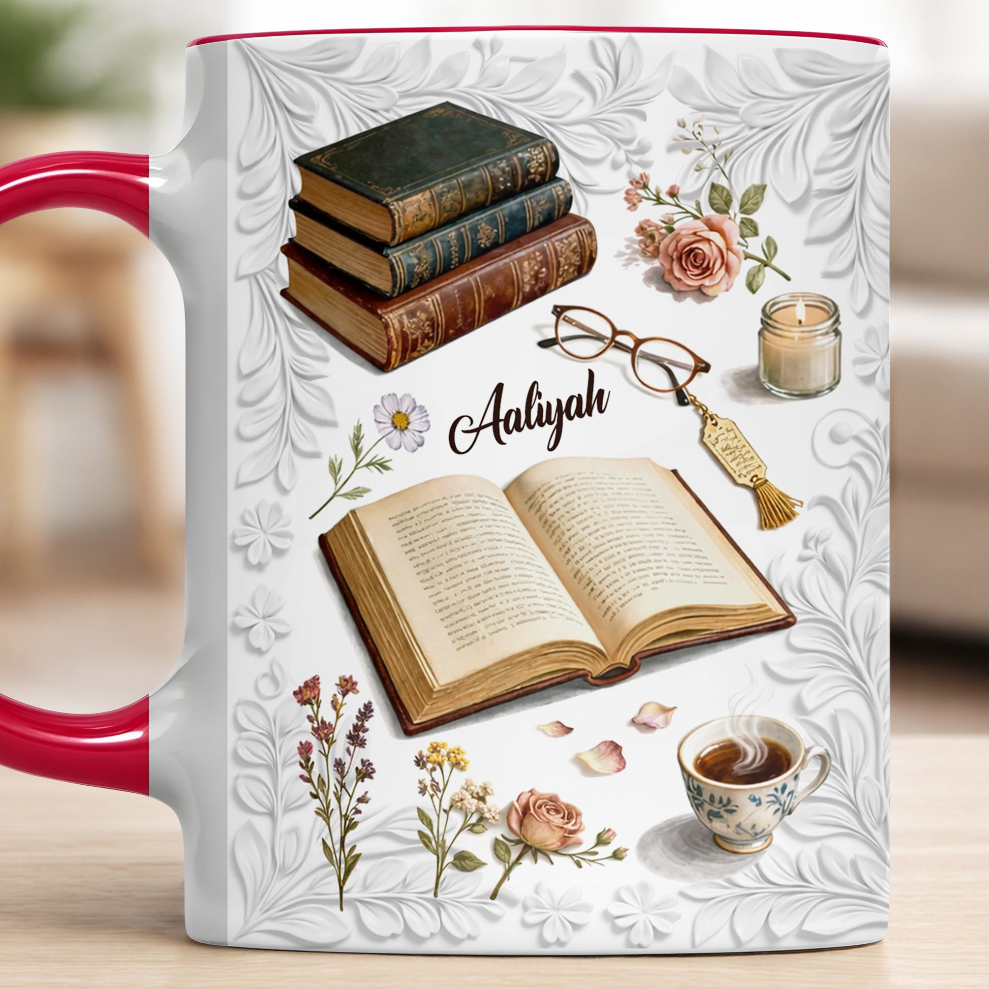 A Cozy Moment With Books And Flowers