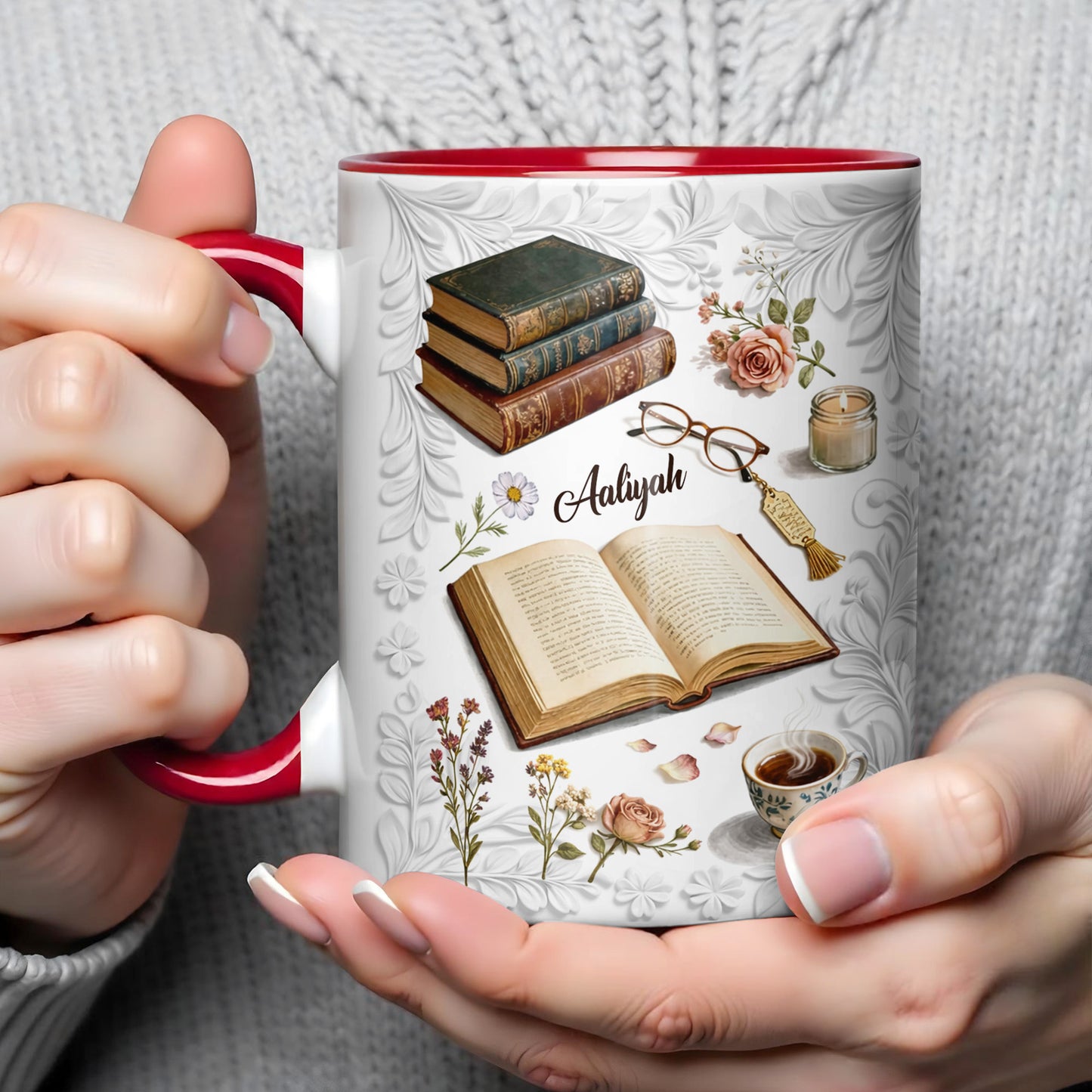 A Cozy Moment With Books And Flowers
