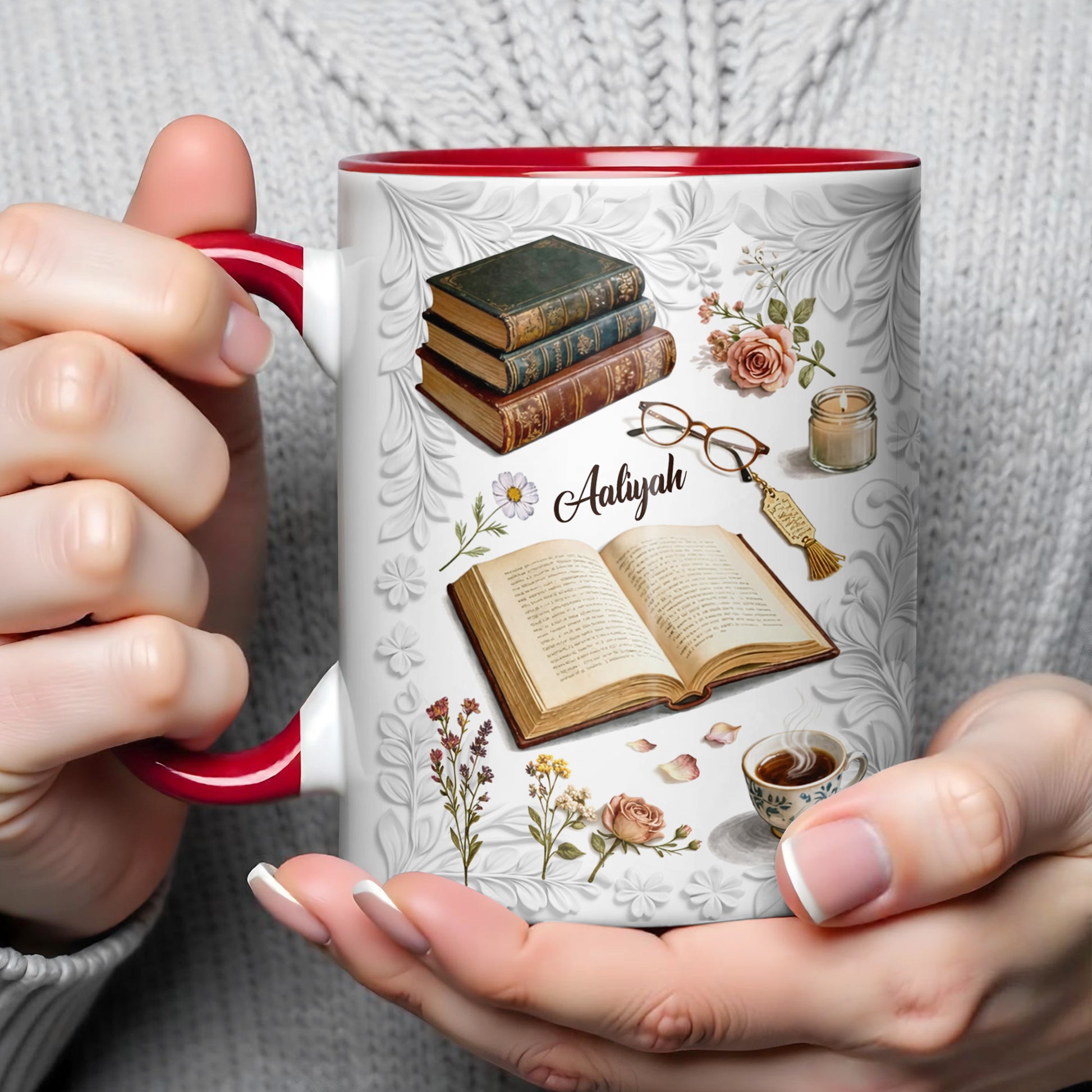 A Cozy Moment With Books And Flowers