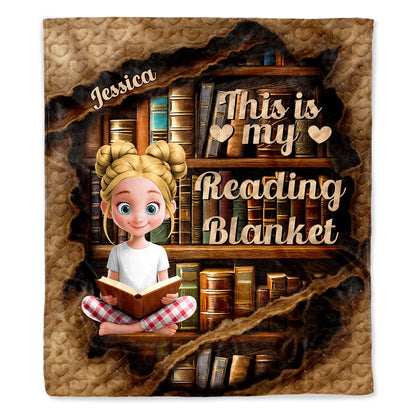 This Is My Reading Blanket Featuring Young Girl And Books