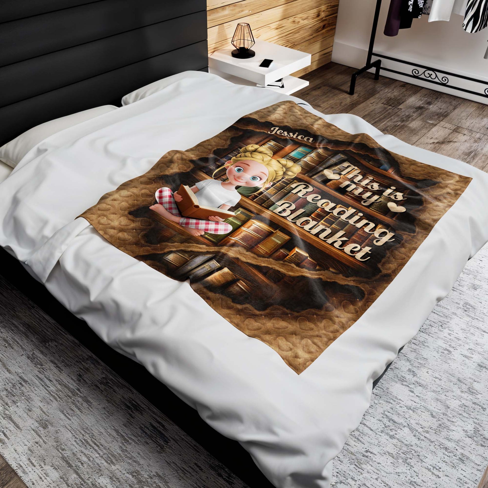 This Is My Reading Blanket Featuring Young Girl And Books