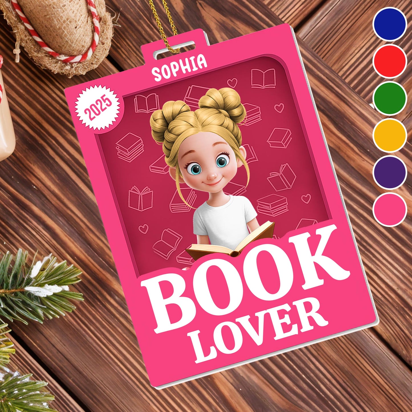 Book Lover Featuring a Young Girl and Book - Personalized Custom Acrylic Ornament, Christmas Gift - BLV047_ACO