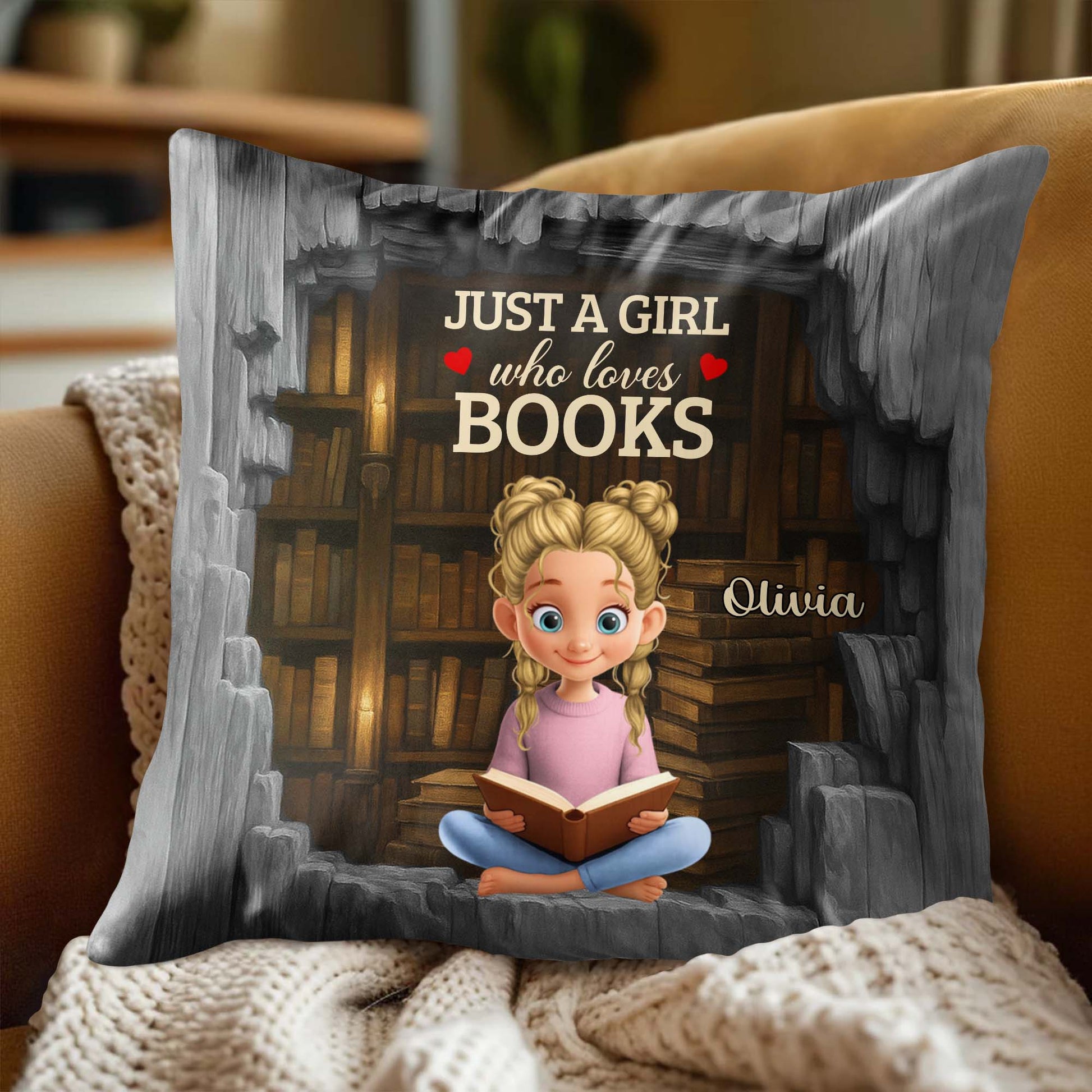 Just A Girl Who Loves Books With Hearts