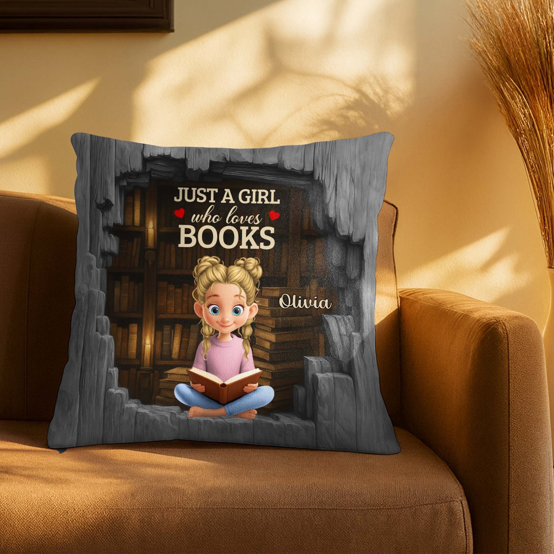 Just A Girl Who Loves Books With Hearts