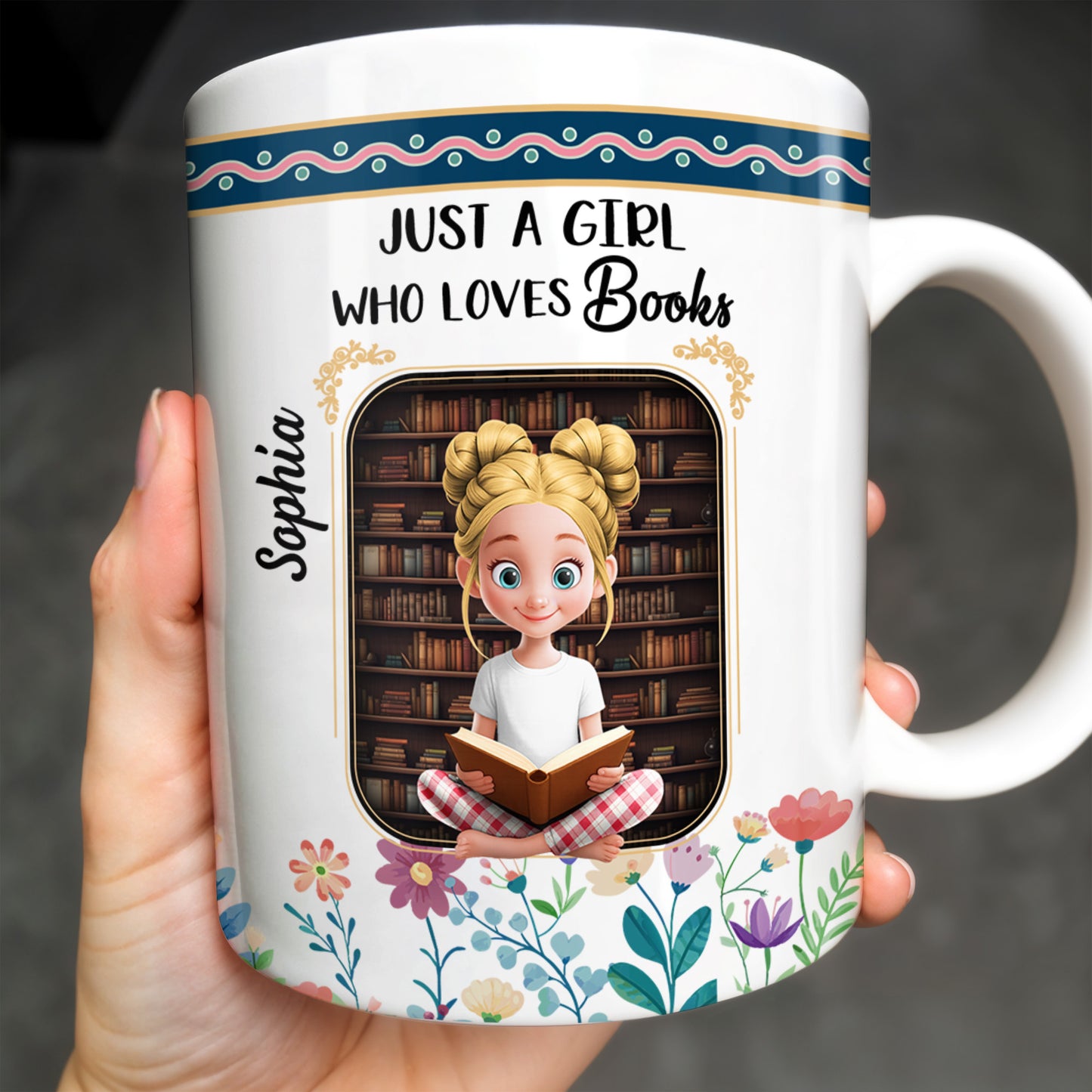 Just A Girl Who Loves Books With Floral Design