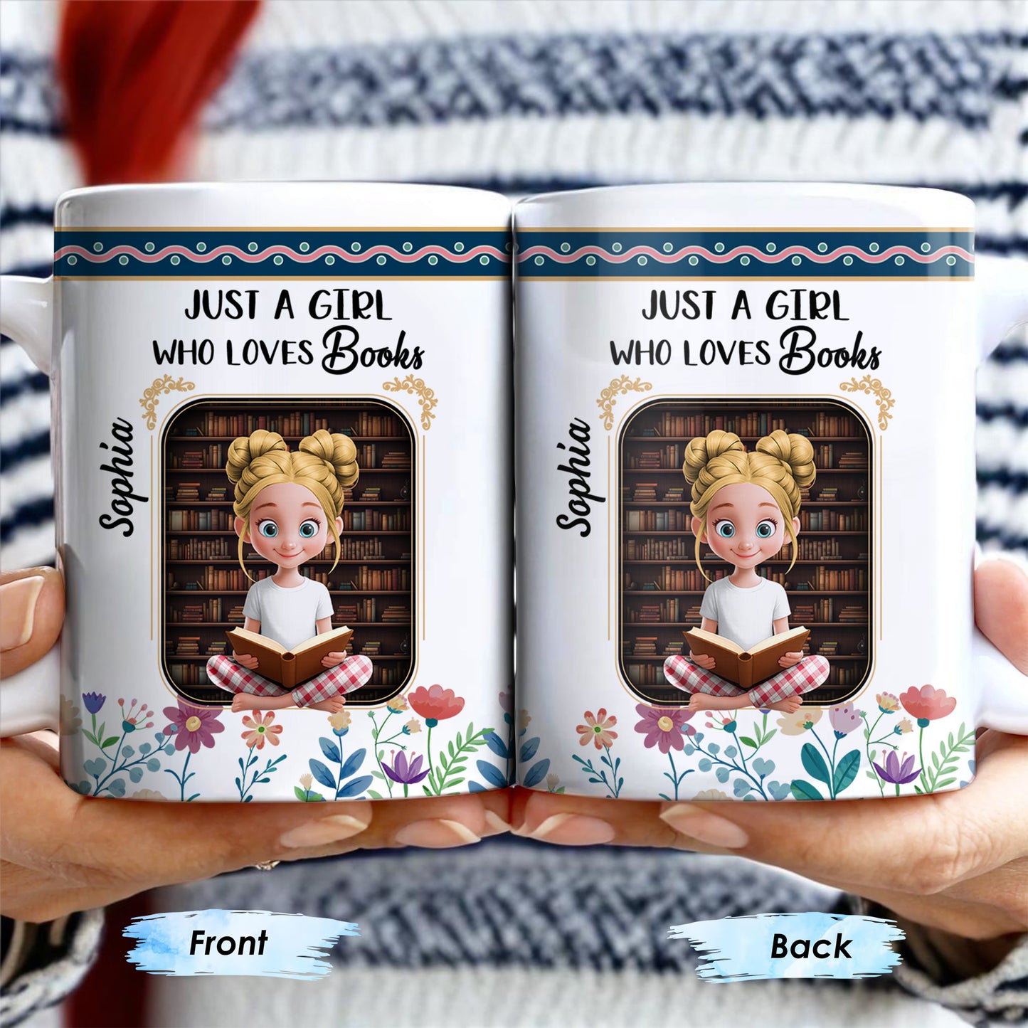 Just A Girl Who Loves Books With Floral Design