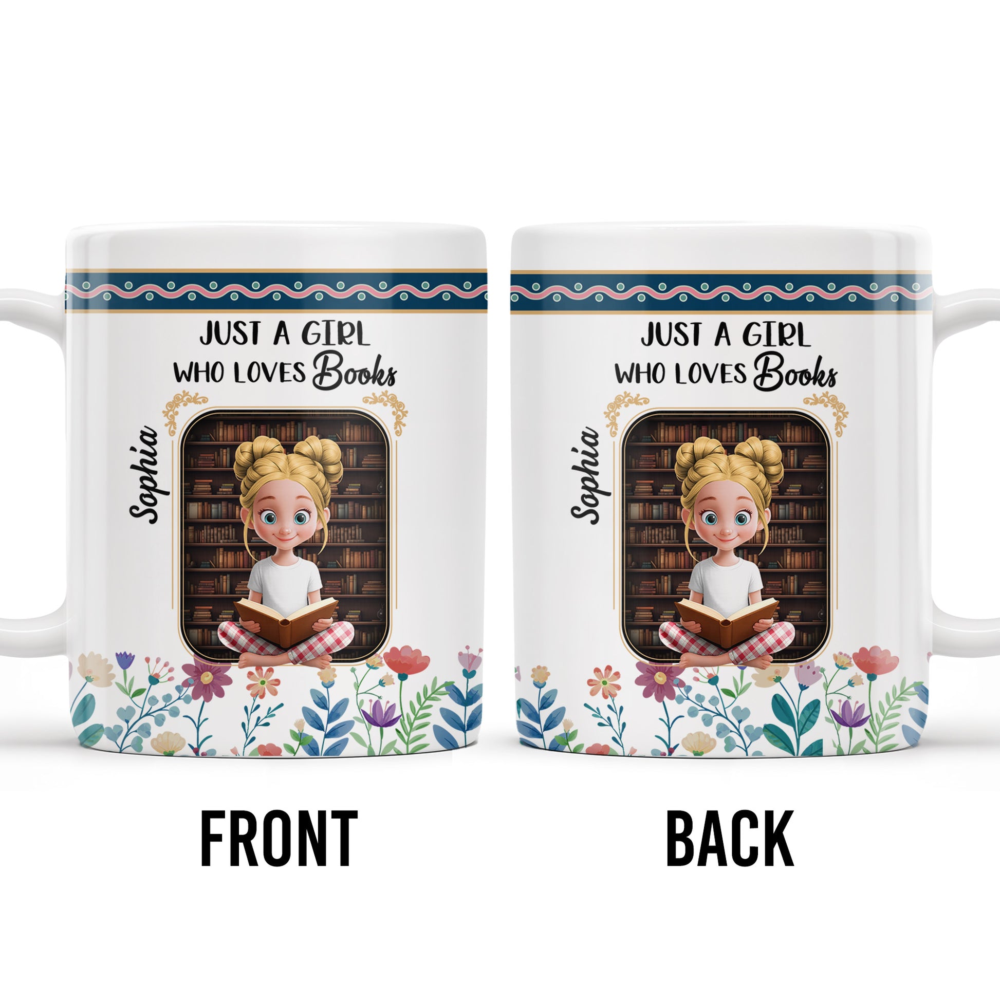 Just A Girl Who Loves Books With Floral Design