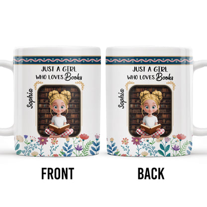 Just A Girl Who Loves Books With Floral Design