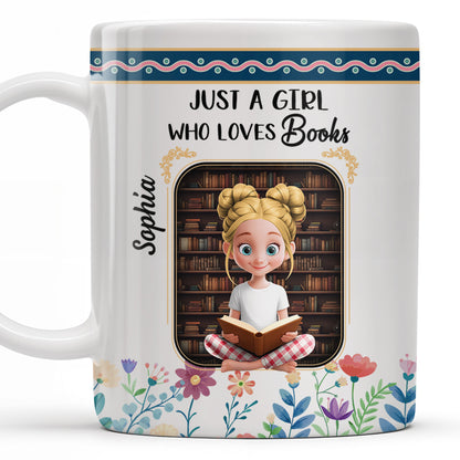 Just A Girl Who Loves Books With Floral Design