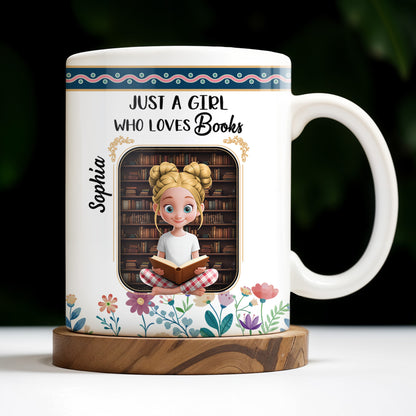 Just A Girl Who Loves Books With Floral Design