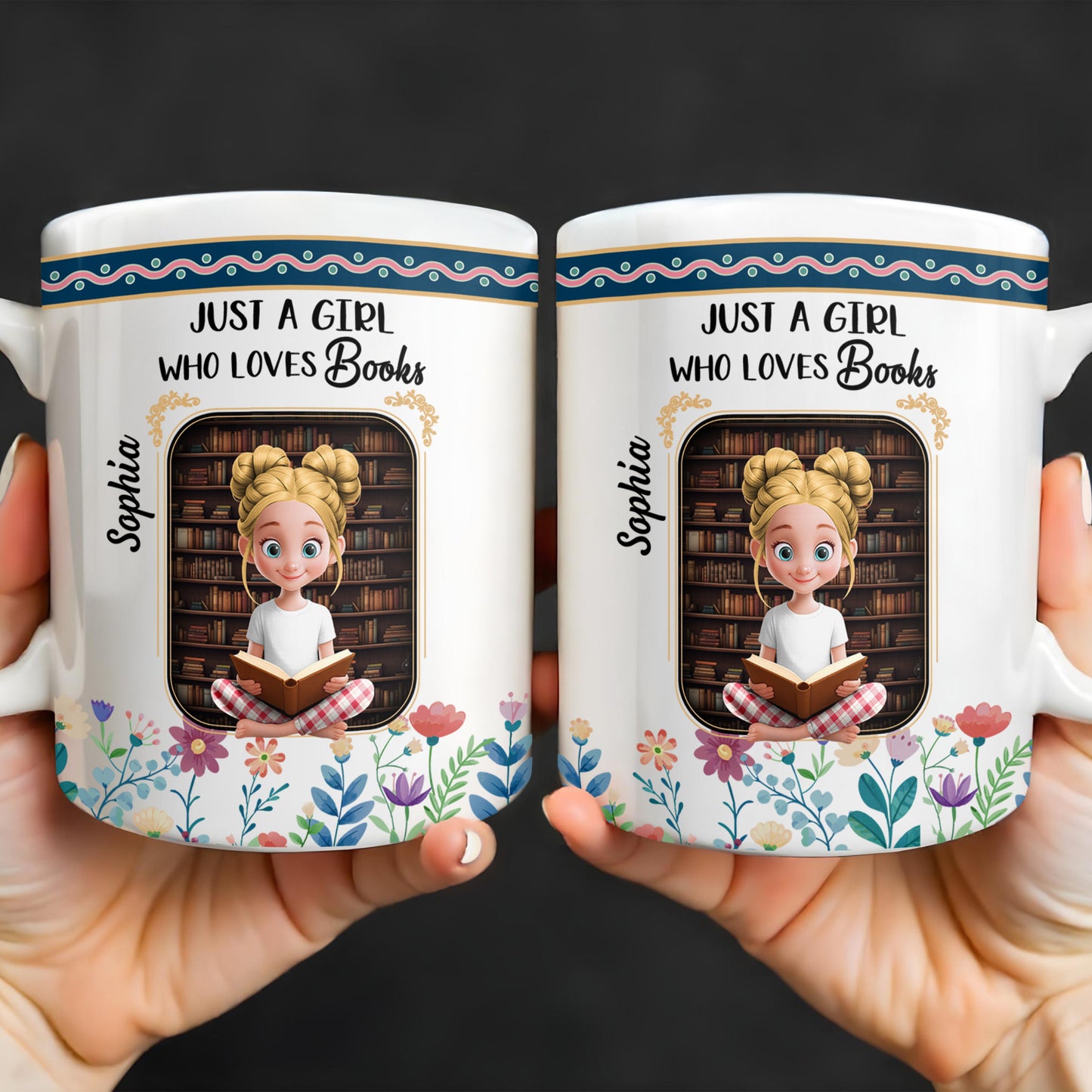 Just A Girl Who Loves Books With Floral Design