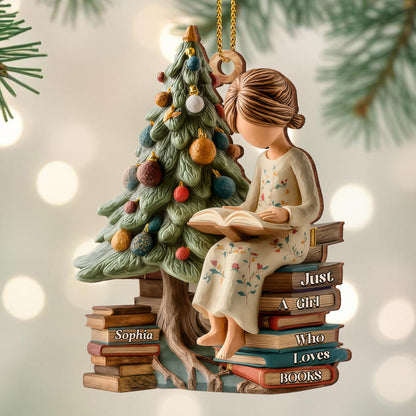 Just A Girl Who Loves Books With Christmas Tree