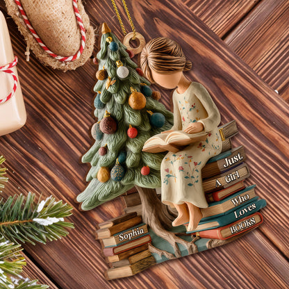 Just A Girl Who Loves Books With Christmas Tree