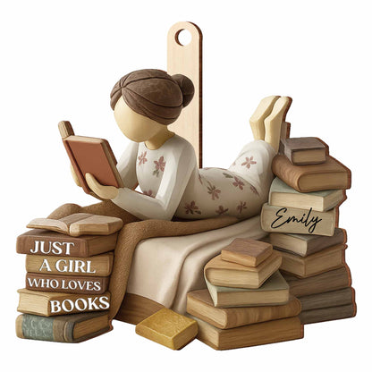Just A Girl Who Loves Books Custom Ornament