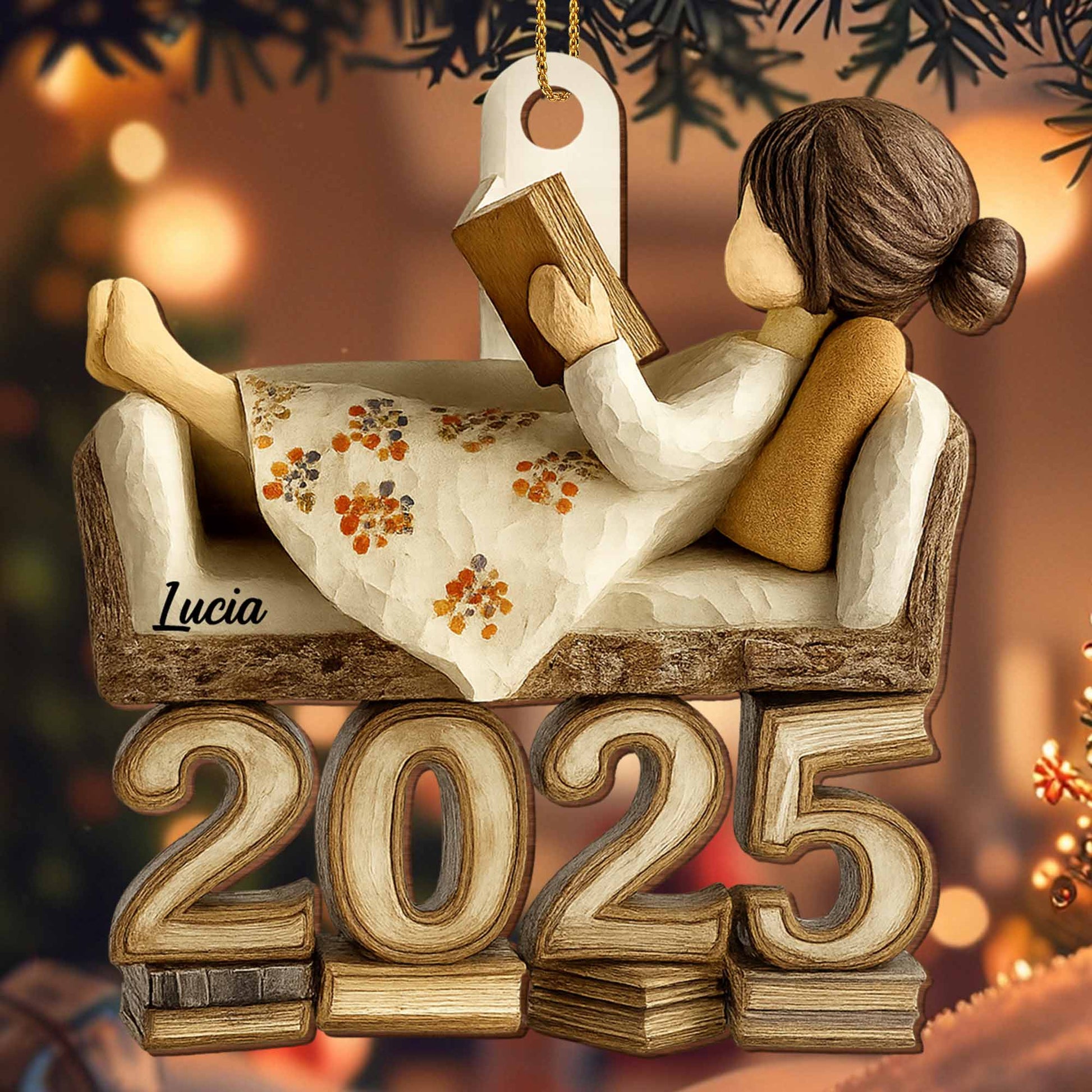 Customizable Reading Girl With Book And Flower
