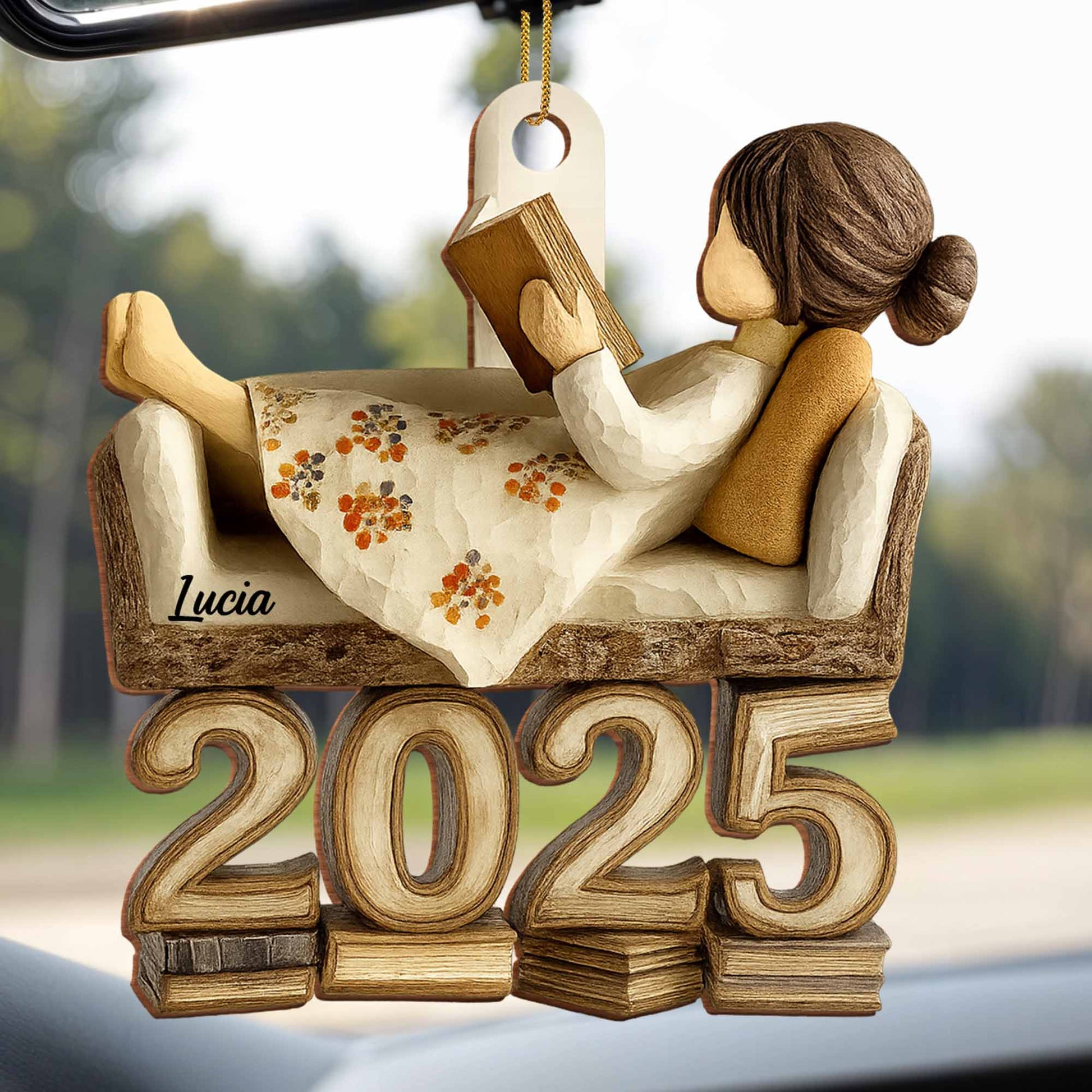 Customizable Reading Girl With Book And Flower