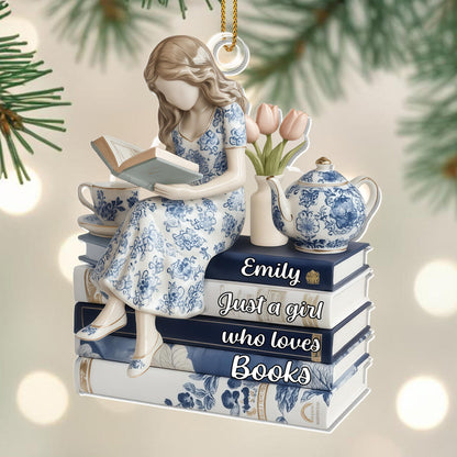 Just A Girl Who Loves Books, Tulips And Teapot