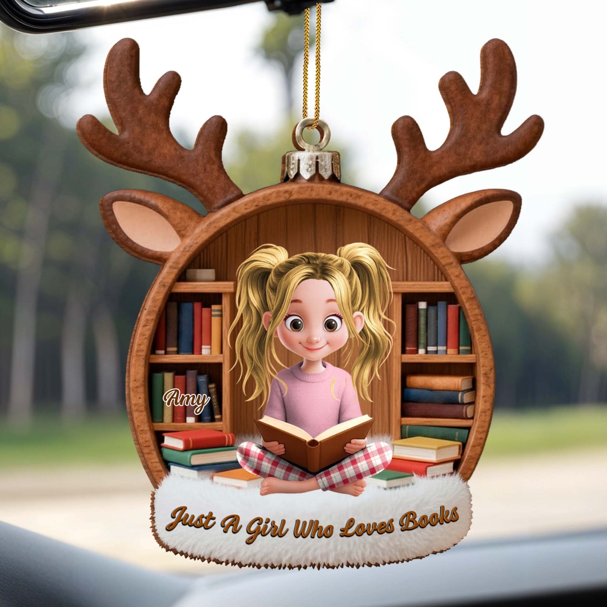 Just A Boy Who Loves Books, Reindeer Bookshelf Design