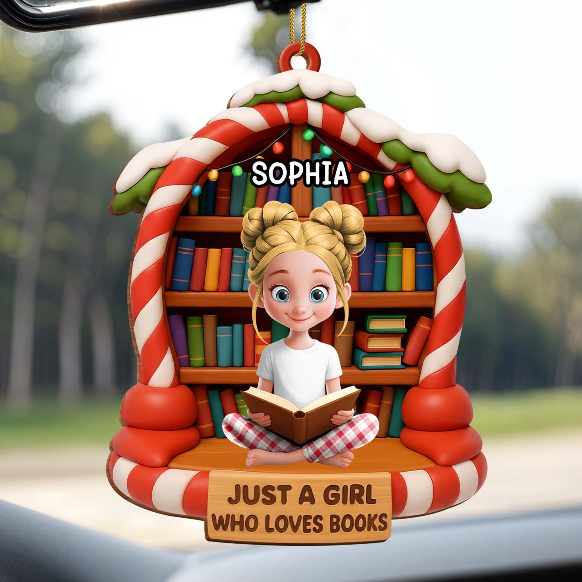 Just a Girl Who Loves Books, Personalized Ornament