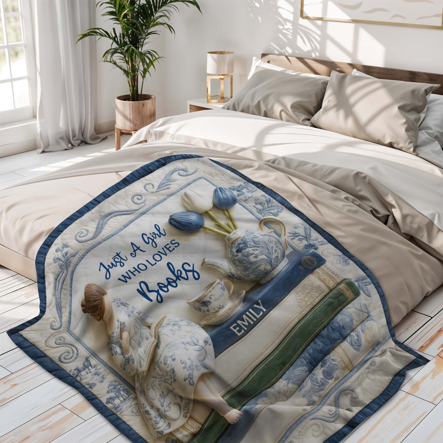 Just A Girl Who Loves Books With Teacup And Vase