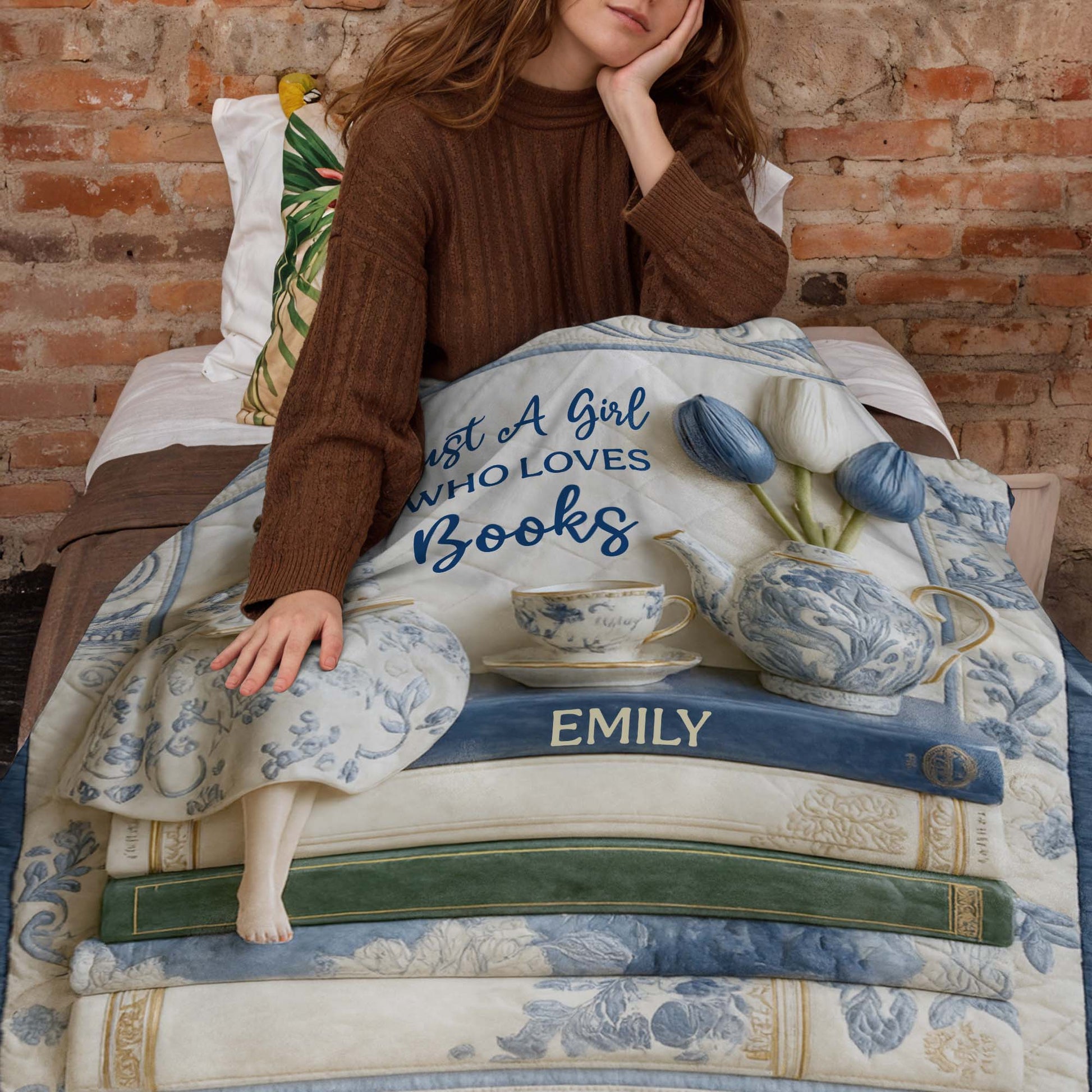 Just A Girl Who Loves Books With Teacup And Vase