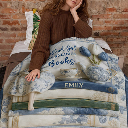 Just A Girl Who Loves Books With Teacup And Vase