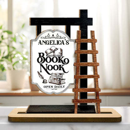 To My Beloved Open Daily at My Library, Book and Ladder Decor