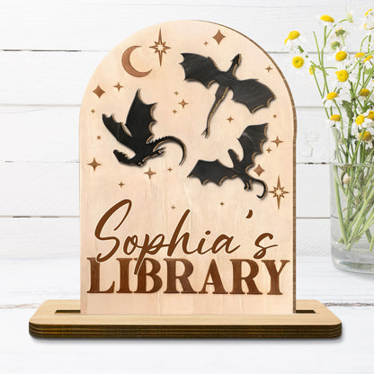 Mystical Bats And Stars Wood Plaque