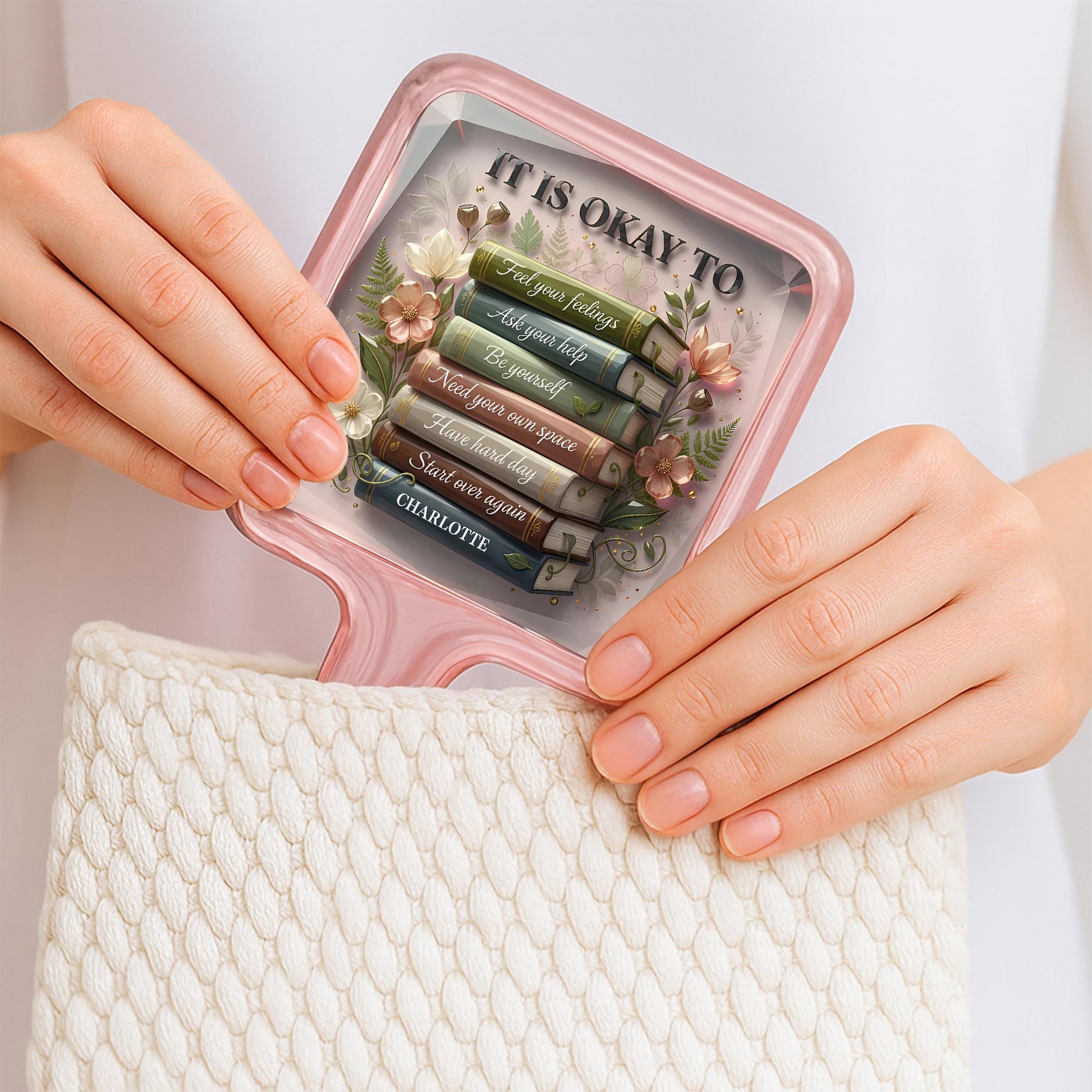 It Is Okay To Feel Your Feelings, Books And Flowers Design